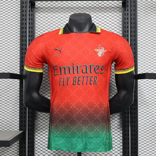 AC Milan x OFF-WHITE 2024/2025 Limited Red Football Kit