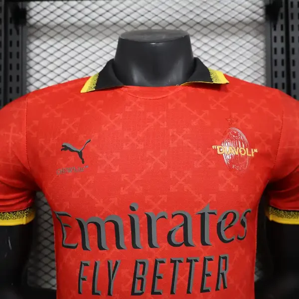 AC Milan x OFF-WHITE 2024/2025 Limited Red Football Kit