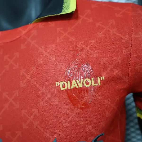 AC Milan x OFF-WHITE 2024/2025 Limited Red Football Kit